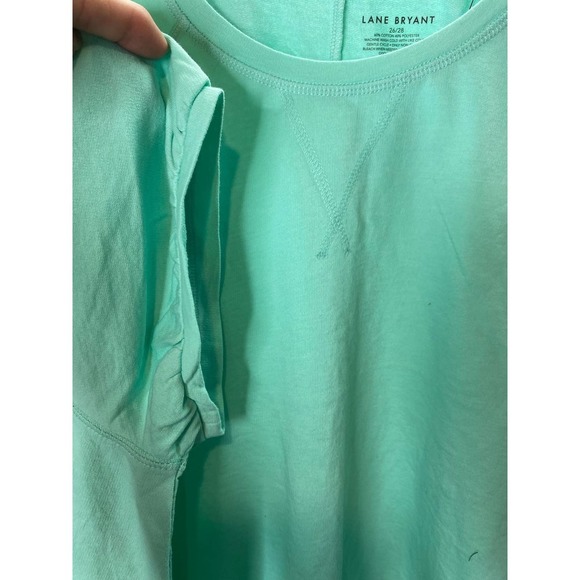 NWT Lane Bryant T-Shirt 26/28 Womens Green Crewneck Short Sleeve Pullover Casual - Picture 4 of 4